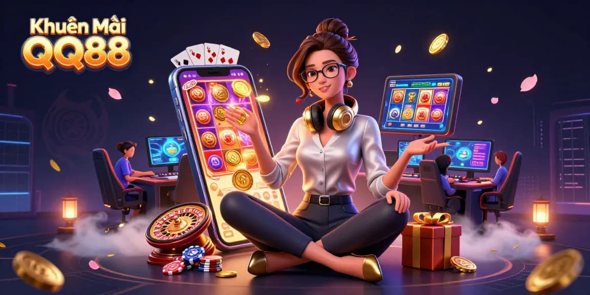 Engage with Khuyến Mãi QQ88 promotions while enjoying exciting casino games in a vibrant setup.