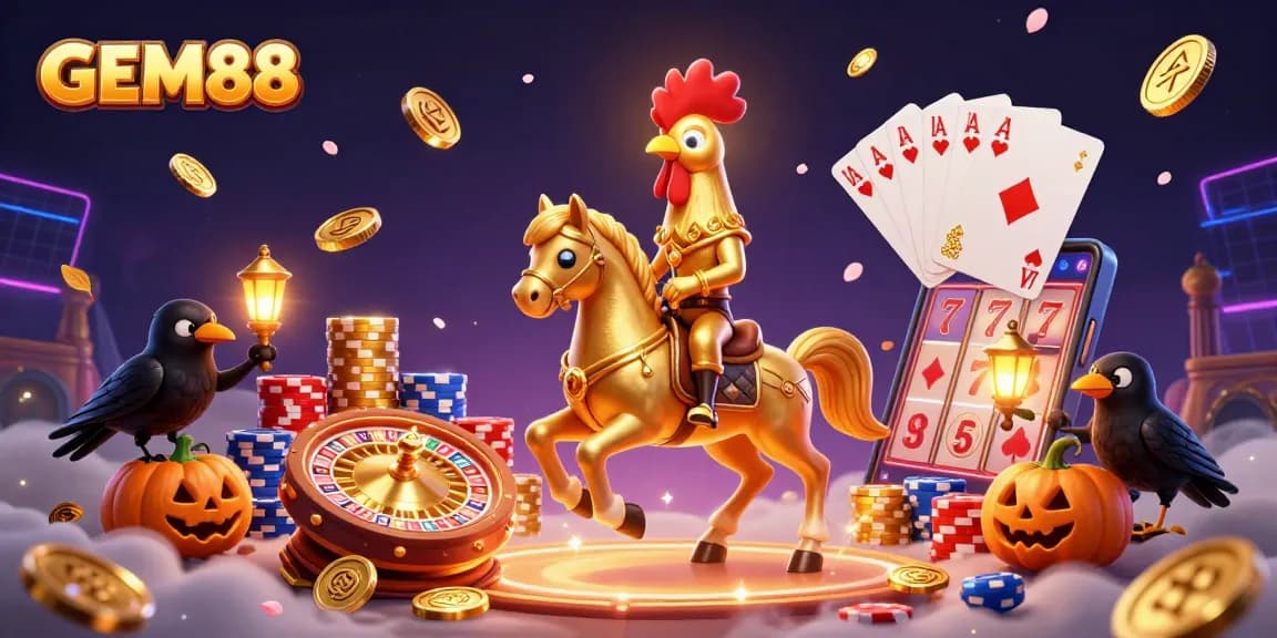 Engage in the exhilarating world of GEM88 with vibrant casino action and golden treasures.