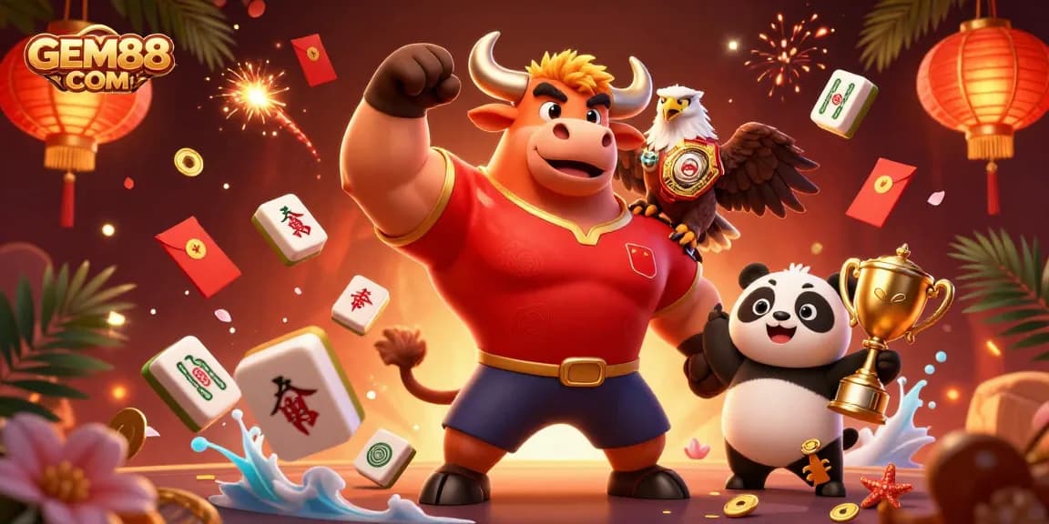 Engage in thrilling gaming adventures at GEM88 COM with exciting characters and dynamic casino elements.