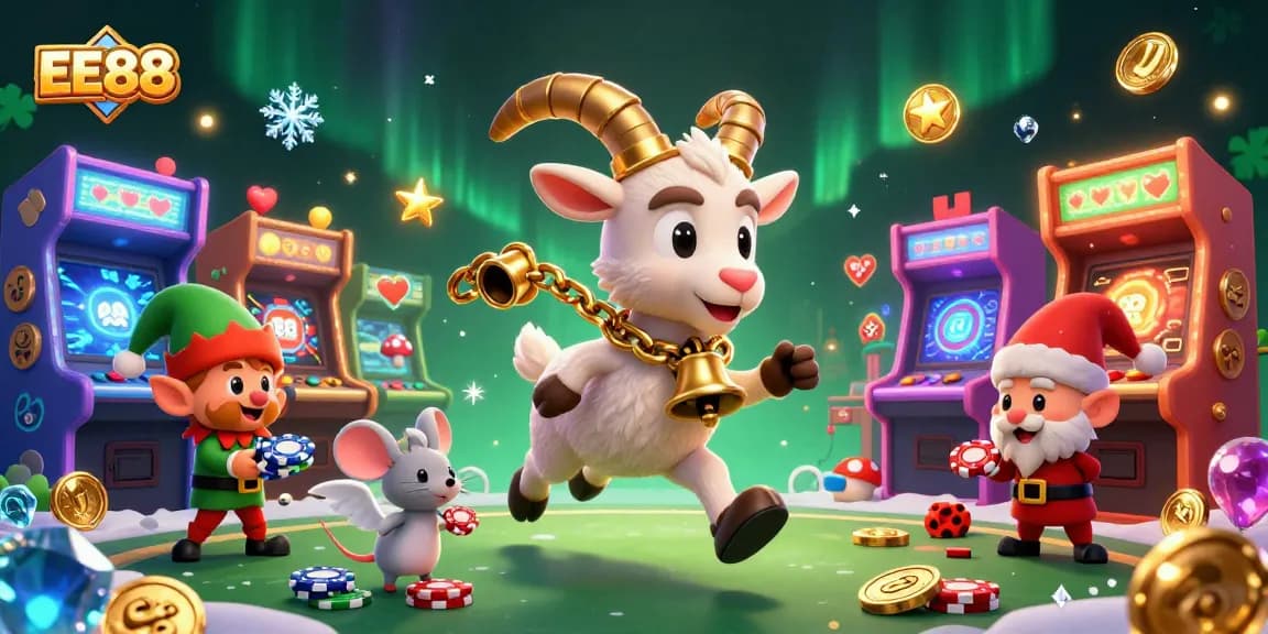 Experience thrilling gameplay with EE88 in this dynamic casino scene featuring unique characters and gaming elements.