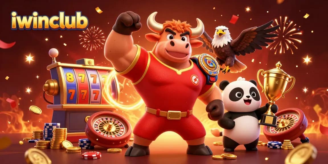 Experience the thrill of winning at iwinclub with a victory pose and gambling elements.