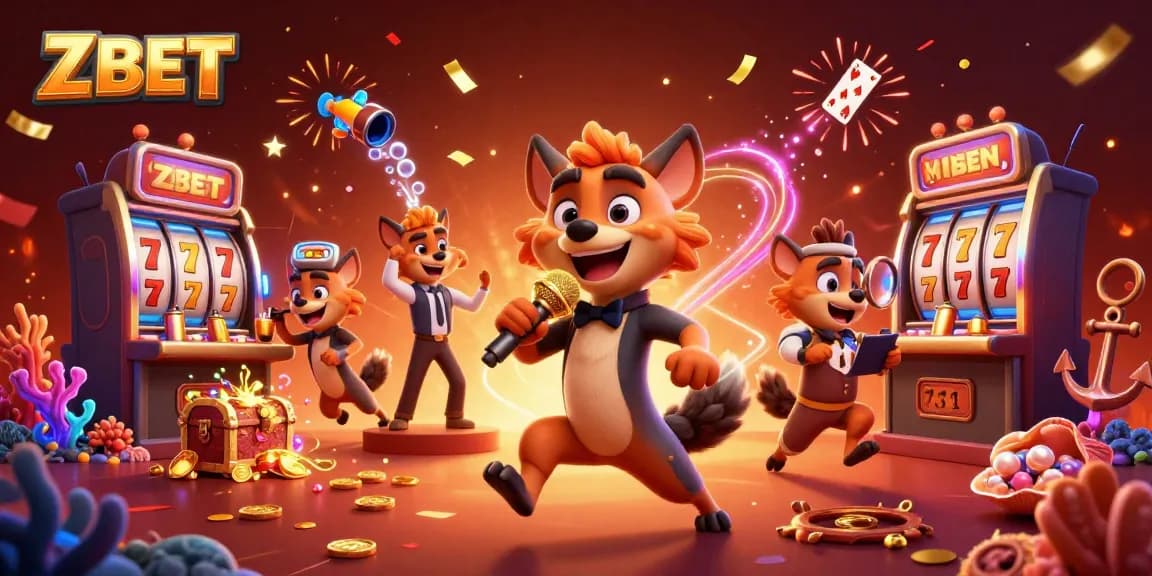 ZBET features lively hyenas in a vibrant casino scene, showcasing exciting gaming action.