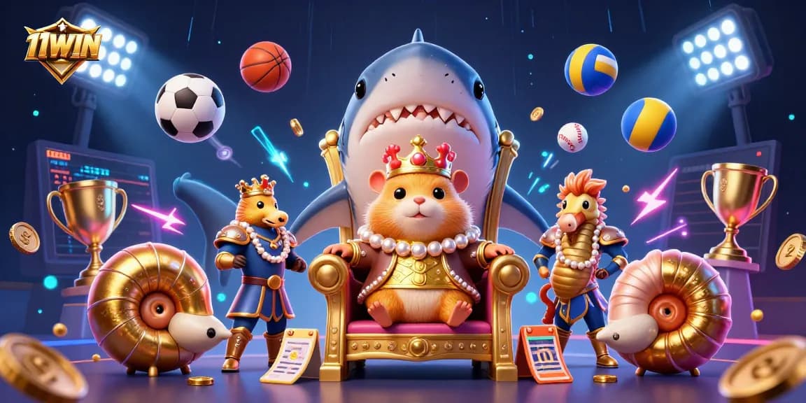 Engage with thrilling odds at 11WIN sports betting, featuring dynamic 3D casino characters.