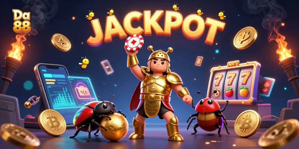 Experience thrilling slots with Da 88 in an enchanted 3D casino scene filled with luck and winnings.