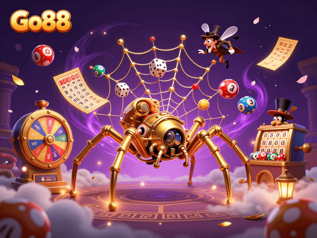 Engage in thrilling gameplay at Go88 with a lively scene of steampunk casino action.