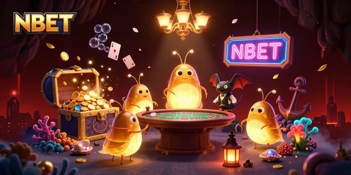 Experience winning moments at the NBET casino with vibrant glowworms lighting up the tables.