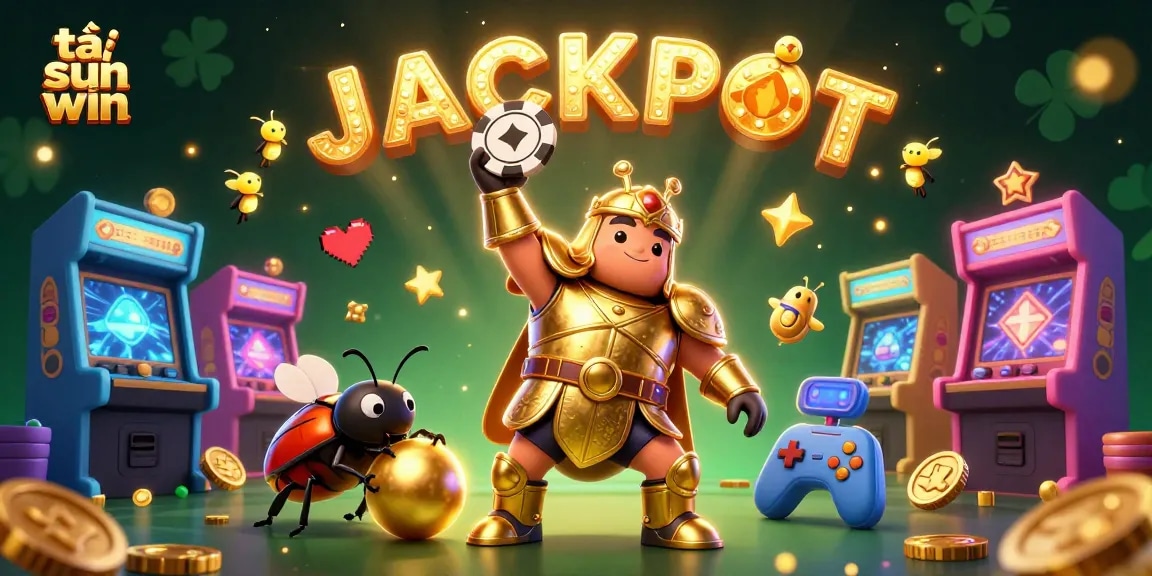 Win with tải sun win in a vibrant 3D casino scene featuring characters and game elements.