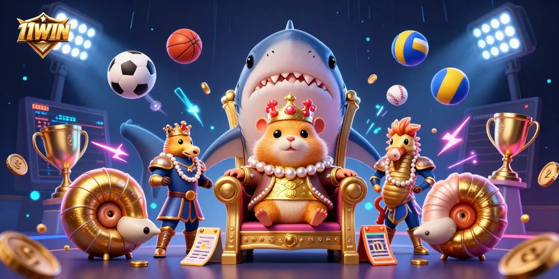 Engage with thrilling odds at 11WIN sports betting, featuring dynamic 3D casino characters.