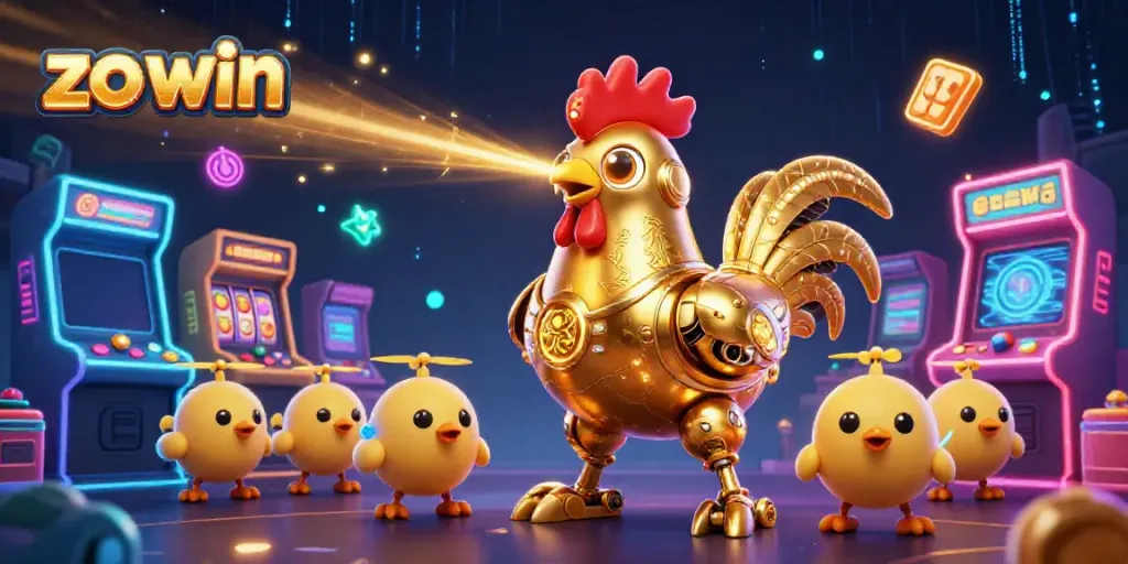 Experience the thrill of zo win in a vibrant casino scene with dynamic 3D characters and game elements.