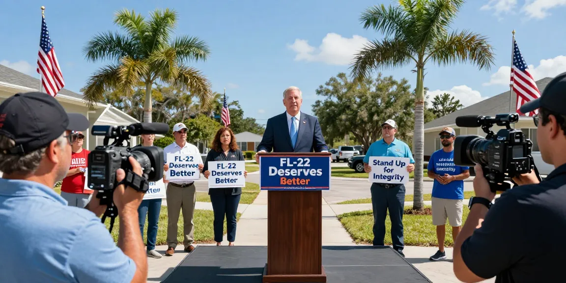 Supporters rallying for Casey Askar's political campaign in Florida's FL-22.