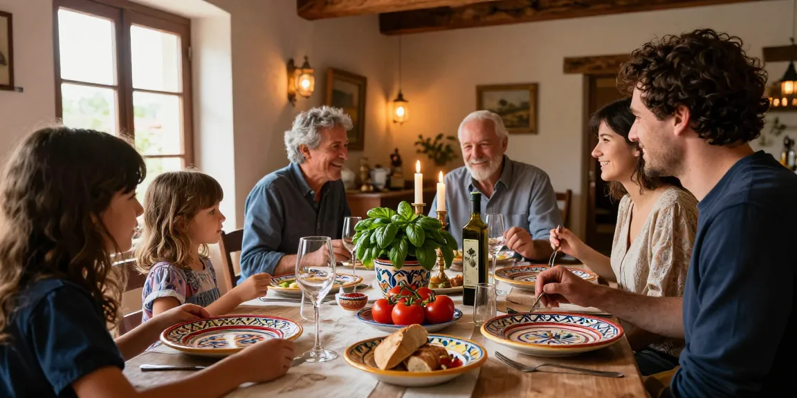 Deruta Ceramics dinnerware beautifully set for an authentic Italian meal