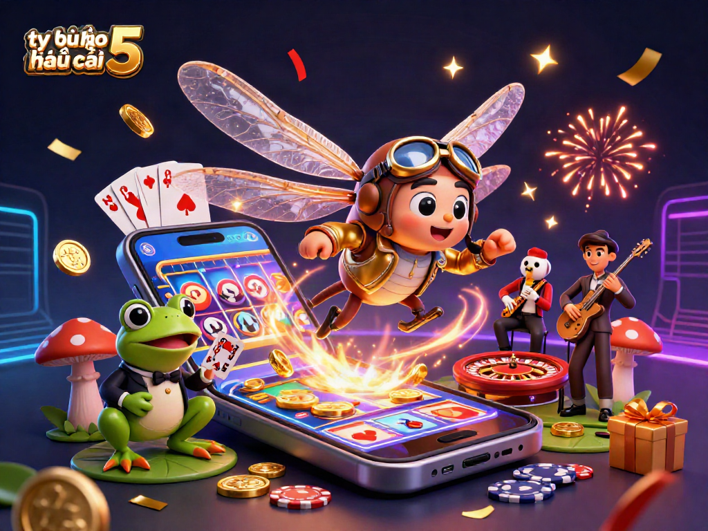Experience the engaging world of tỷ lệ kèo nhà cái 5 with colorful gaming elements and dynamic characters.