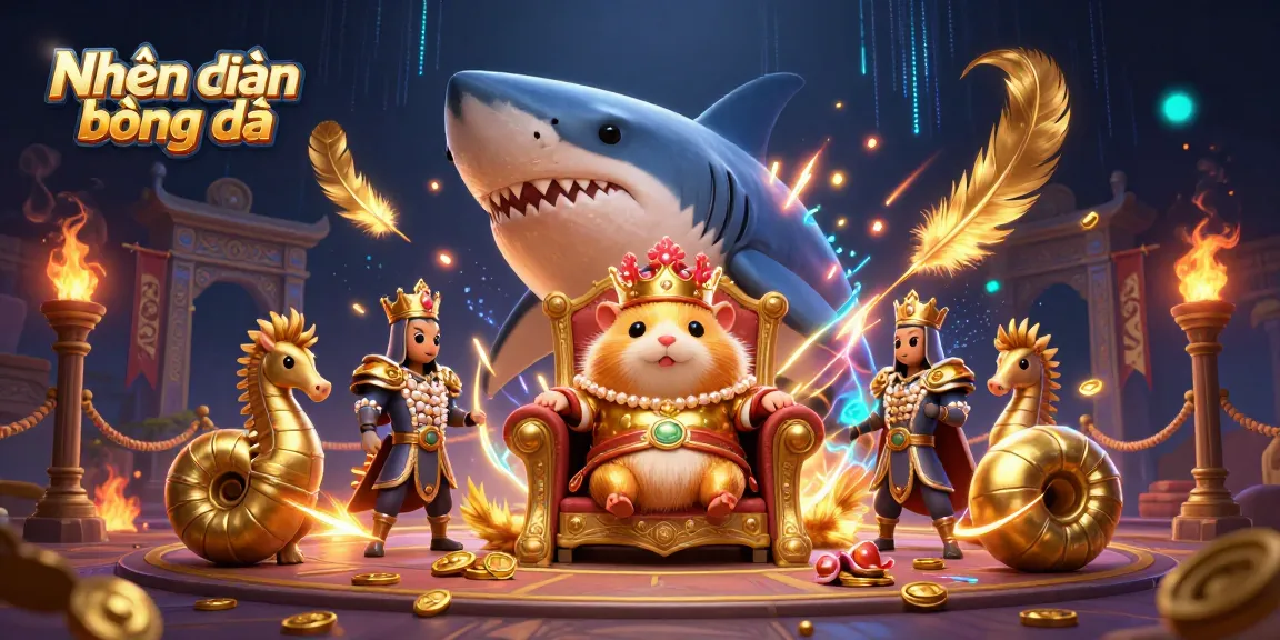Engage with Nhận định bóng đá through a vibrant 3D casino scene showcasing a fierce hamster king and dynamic gambling elements.