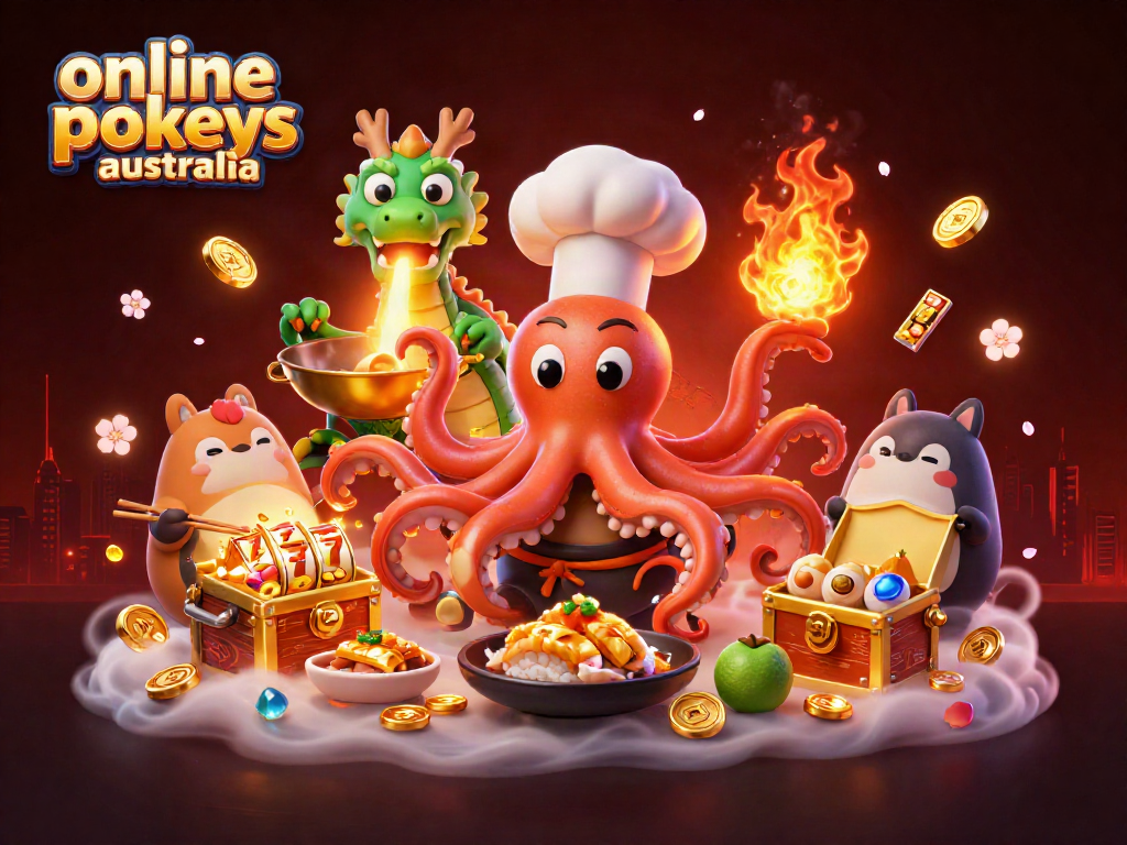 Experience online pokies Australia with a vibrant and detailed underwater casino scene filled with winning spins and riches.