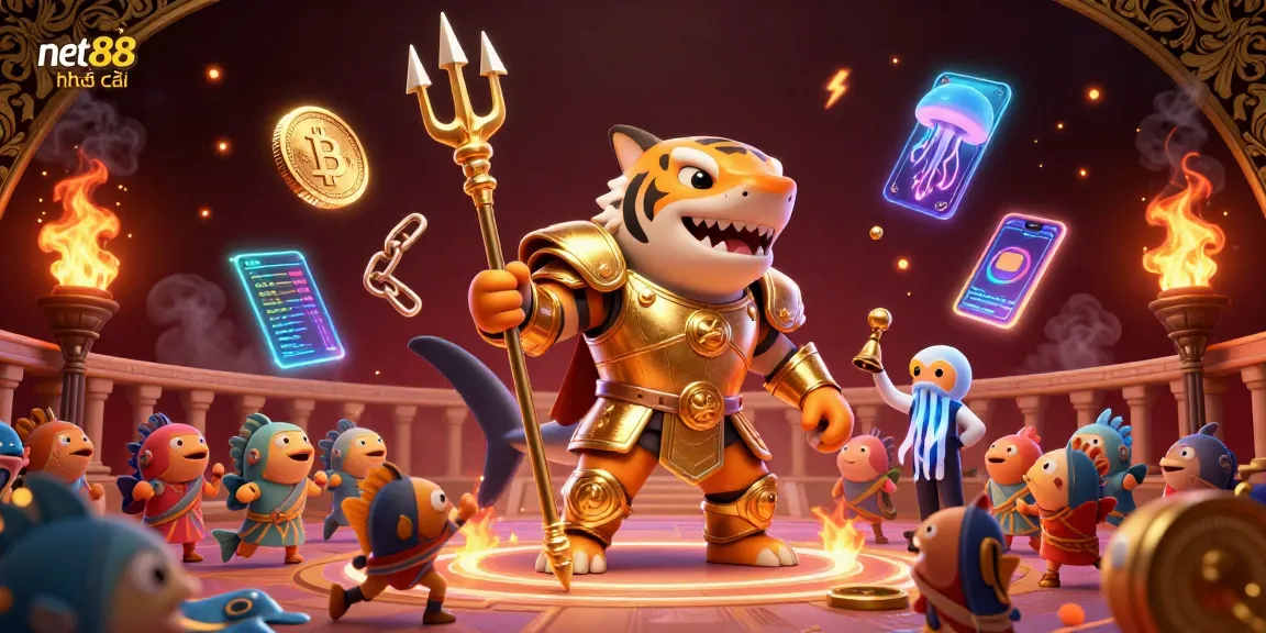 Experience exciting games with net88 nhà cái featuring a vibrant underwater scene and dynamic gambling elements.