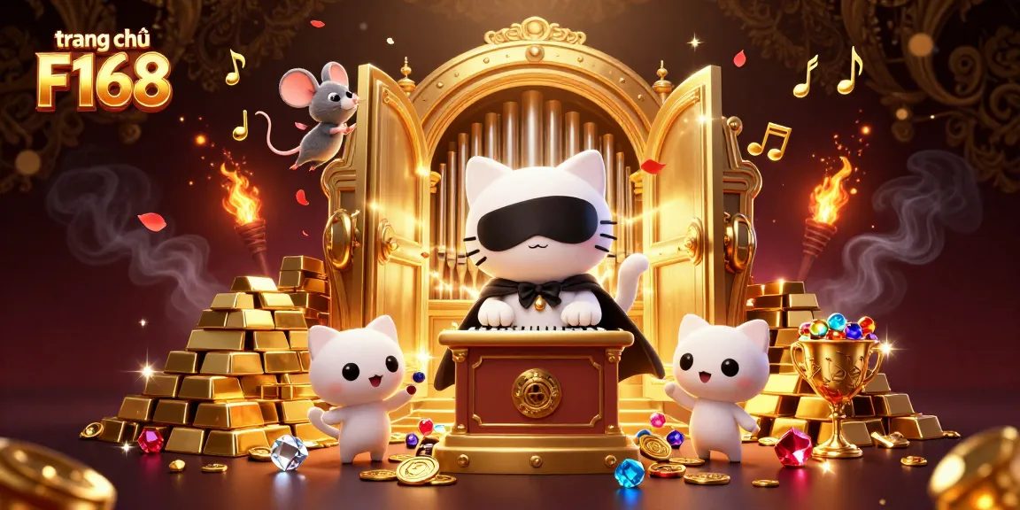 Enjoy thrilling action at trang chủ F168 with a vibrant 3D casino-themed illustration featuring iconic characters.