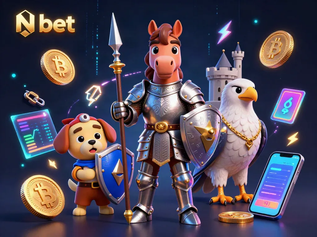 N bet strategies succeed with engaging 3D fantasy scene featuring knights and crypto elements.
