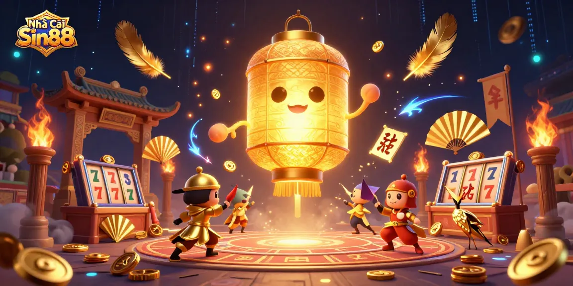 Engage with the vibrant world of Nhà Cái Sin88, showcasing 3D casino elements and dynamic characters.