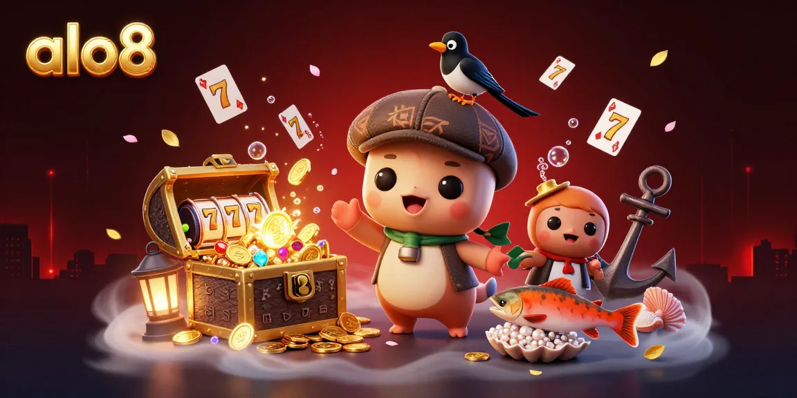 Experience winning at alo8 with playful casino characters and vibrant gaming elements.